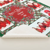 Vrolijk Kerstmis Familie Foto Collage Naam Sherpa Deken (3/4)