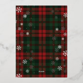 Vrolijk Kerstmis Familie Foto Collage Plaid Gold Folie Feestdagenkaart (Achterkant)