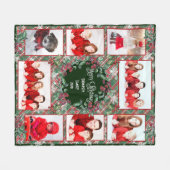 Vrolijk Kerstmis Familie Foto Collage Sjabloon Fleece Deken (Voorkant (Horizontaal))