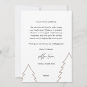 Vrolijk Kerstmis Familie Foto, Kerstboom Layover Feestdagenkaart (Achterkant)