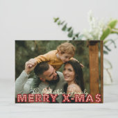 Vrolijk Kerstmis Familie Foto Kerstmis Kaart (Staand voorkant)