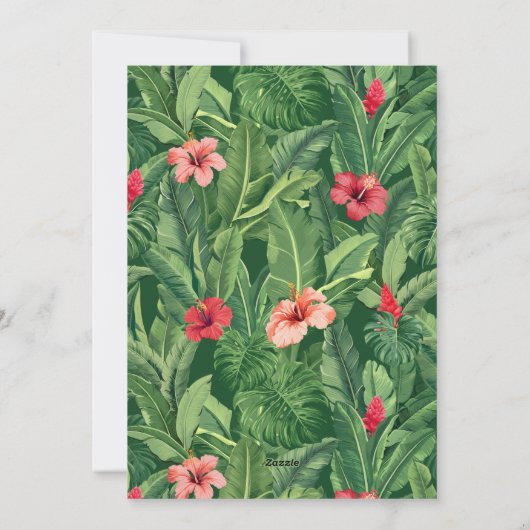 Vrolijk Kerstmis Familie Foto Tropisch Bloemblad Feestdagenkaart (Achterkant)