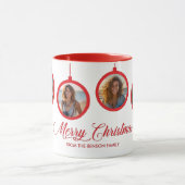 Vrolijk Kerstmis Familie Fotonaam Gepersonaliseerd Mok (Midden)