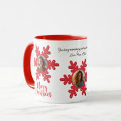 Vrolijk Kerstmis Familie Fotonaam Gepersonaliseerd Mok (Voorkant links)