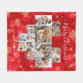 Vrolijk Kerstmis Familie Hart Moderne Fotocollage Fleece Deken (Voorkant (Horizontaal))