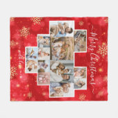 Vrolijk Kerstmis Familie Hart Moderne Fotocollage Fleece Deken (Voorkant (Horizontaal))