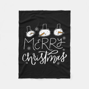 Vrolijk Kerstmis Familie Sneeuwman Kerst Mannen Xm Fleece Deken