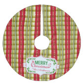 Vrolijk Kerstmis Familienaam Elegant Patroon Kerstboom Rok (Voorkant)