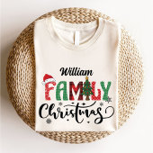 Vrolijk Kerstmis Familienaam Matching modern T-shirt