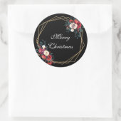 Vrolijk Kerstmis faux gouden winter bloemblaadjes  Ronde Sticker (Tas)
