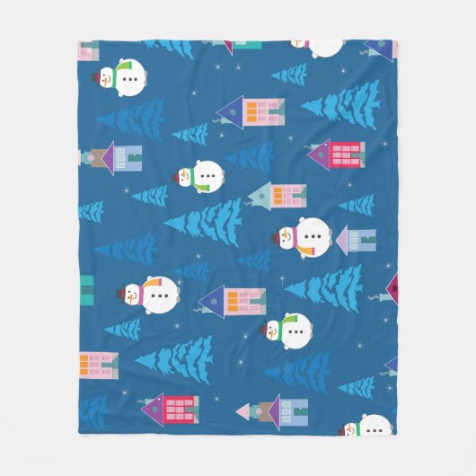 Vrolijk Kerstmis Feestelijk Patroon Ontwerp Fleece Deken (Voorkant)