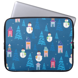 Vrolijk Kerstmis Feestelijk Patroon Ontwerp Laptop Sleeve