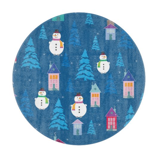 Vrolijk Kerstmis Feestelijk Patroon Ontwerp Snijplank (Voorkant)