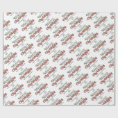 Vrolijk Kerstmis Foto Aangepaste Tekst Rood Candy  Cadeaupapier (Vlak)