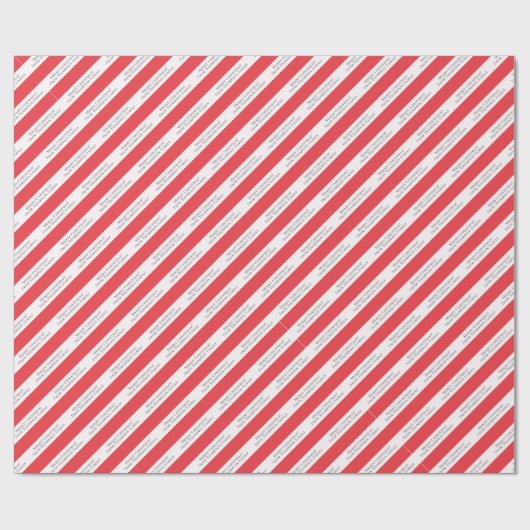 Vrolijk Kerstmis Foto Aangepaste Tekst Rood Candy Cadeaupapier (Vlak)