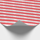 Vrolijk Kerstmis Foto Aangepaste Tekst Rood Candy  Cadeaupapier (Hoek)