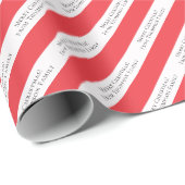 Vrolijk Kerstmis Foto Aangepaste Tekst Rood Candy  Cadeaupapier (Rol Hoek)