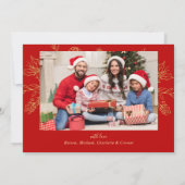 Vrolijk Kerstmis Foto Botanisch Feestdagenkaart (Achterkant)