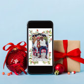 Vrolijk Kerstmis Foto Botanische Holly groen Feestdagenkaart