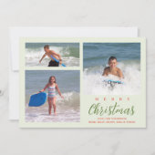 Vrolijk Kerstmis Foto Collage Groen Feestdagenkaart (Voorkant)