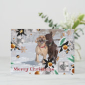 Vrolijk Kerstmis Foto Familie Pet Speelse Kaart (Staand voorkant)