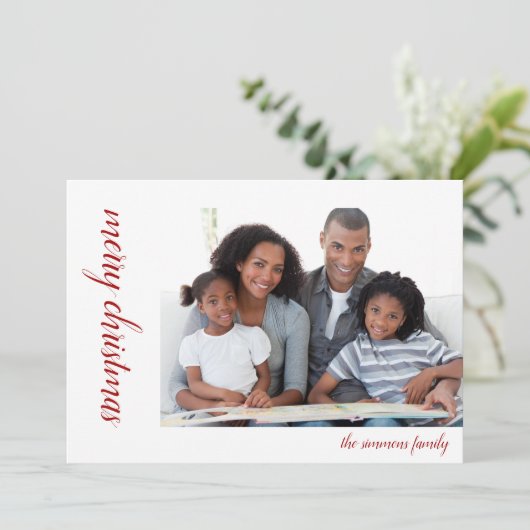 Vrolijk Kerstmis foto gepersonaliseerd | FEESTDAGE (Staand voorkant)