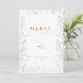 Vrolijk Kerstmis Foto Gouden Kalligrafie Kaart (Staand voorkant)