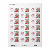 Vrolijk Kerstmis Foto Helder Modern Terugkeeradres Etiket (Full Sheet)