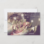 Vrolijk Kerstmis Foto Lichten Marmeren Goud Custom Kaart (Voorkant)