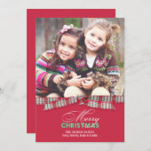 Vrolijk Kerstmis Foto Lint Kaart (Voorkant / Achterkant)