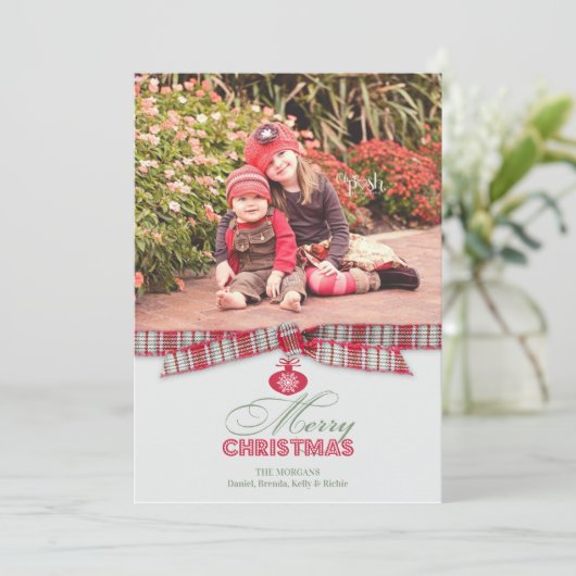 Vrolijk Kerstmis Foto Lint Kaart (Staand voorkant)