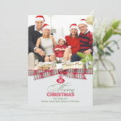 Vrolijk Kerstmis Foto Lint Platte Kaart (Staand voorkant)