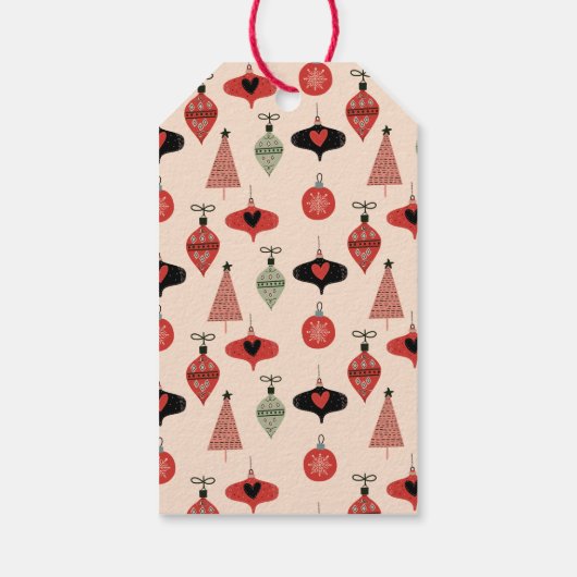 Vrolijk Kerstmis foto midden eeuw modern Cadeaulabel (Achterkant)