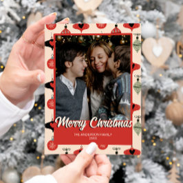 Vrolijk Kerstmis foto midden eeuw modern Feestdagenkaart