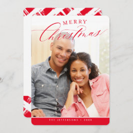 VROLIJK KERSTMIS FOTO modern schattig kalligrafie  Feestdagenkaart