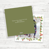 Vrolijk Kerstmis Foto Rode Holly Botanische groen Feestdagenkaart