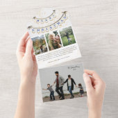 Vrolijk Kerstmis Foto Tri-fold Alles in een Kaart (Afscheurbaar)