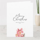 Vrolijk Kerstmis Foto Waterverf Gift Kaart (Voorkant)