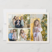 Vrolijk Kerstmis Fotocollage Poinsettias Feestdagenkaart (Achterkant)