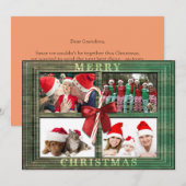 Vrolijk Kerstmis Fotokaart Rustiek Faux Wood Lijst Feestdagenkaart (Voorkant / Achterkant)