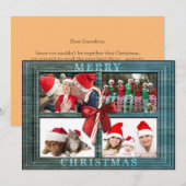 Vrolijk Kerstmis Fotokaart Rustiek Faux Wood Lijst Feestdagenkaart (Voorkant / Achterkant)