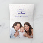 Vrolijk Kerstmis Fotonaam Gingerbread Navy Feestdagen Kaart (Binnen)