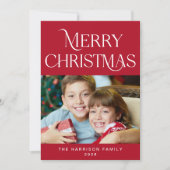 Vrolijk Kerstmis Fotoscript Vakantie Kaart (Voorkant)