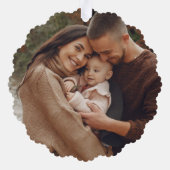 Vrolijk Kerstmis Garland krans Monogram & Foto Ornament Kaart (Achterkant)