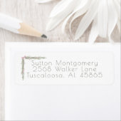 Vrolijk Kerstmis Garland Roze Bow Adres Etiket (Insitu)