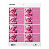 Vrolijk Kerstmis Gay Retro Roze Bubble Gum | Custo Etiket (Full Sheet)