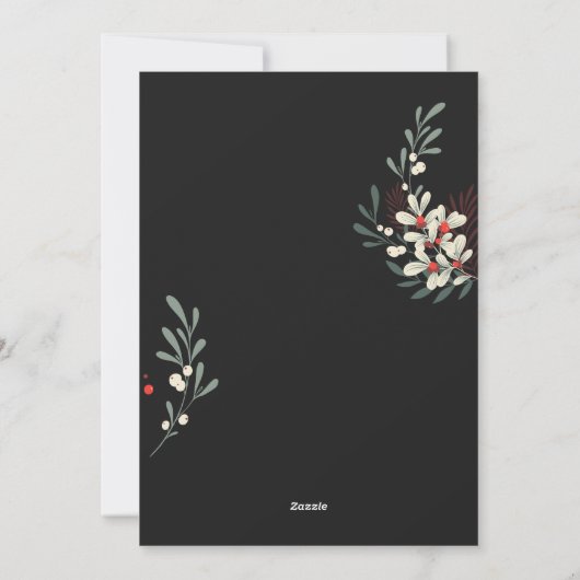 Vrolijk Kerstmis gebladerte familie foto collage Feestdagenkaart (Achterkant)