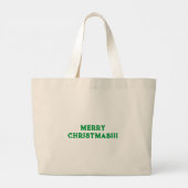 Vrolijk Kerstmis Gedrukte Tekst Viering Winkelen Grote Tote Bag (Achterkant)