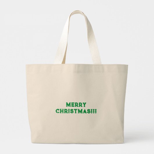 Vrolijk Kerstmis Gedrukte Tekst Viering Winkelen Grote Tote Bag (Achterkant)