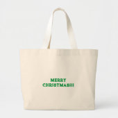 Vrolijk Kerstmis Gedrukte Tekst Viering Winkelen Grote Tote Bag (Voorkant)